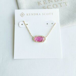 *Kendra Scott* Elisa Gold Fuchsia Kyocera Opal Necklace